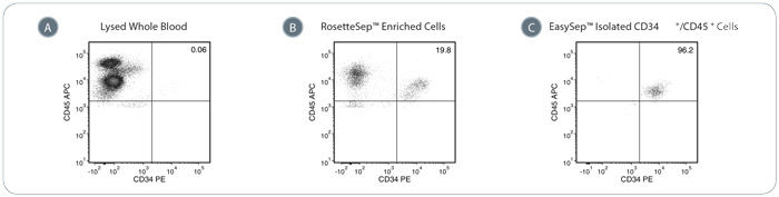 Typical Performance of the EasySep™ Complete Kit for Human Whole Blood CD34+ Cells